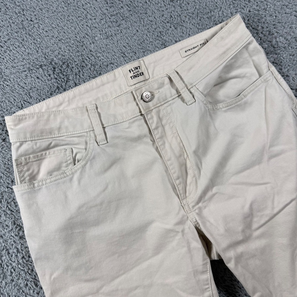 Flint and Tinder Huckberry Straight Fit Pants Men 31x32 Beige Chino Trousers